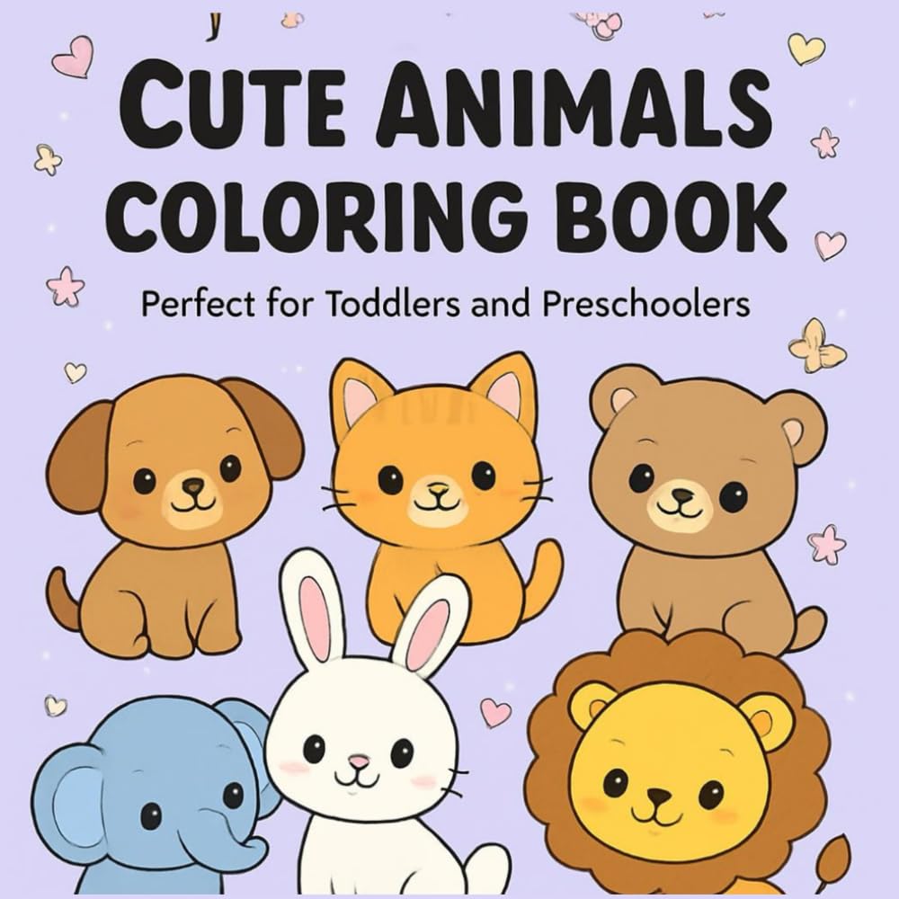 Cute Animals Coloring Book: Perfect for Toddlers and Preschoolers