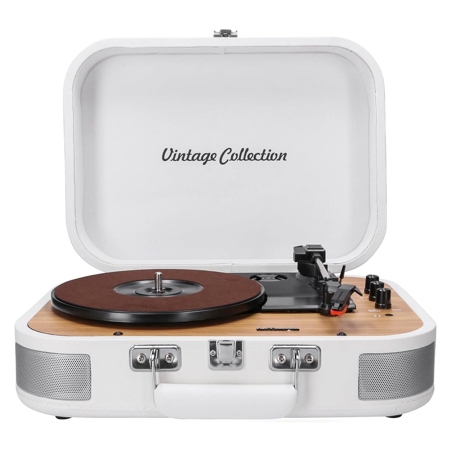 Platine Vinyle stéréo Muse MT201-WW, 33/45/78 TRS - Enceintes intégrées - Bluetooth USB Lecture/Encodage SD/AUX - Bois et Blanc