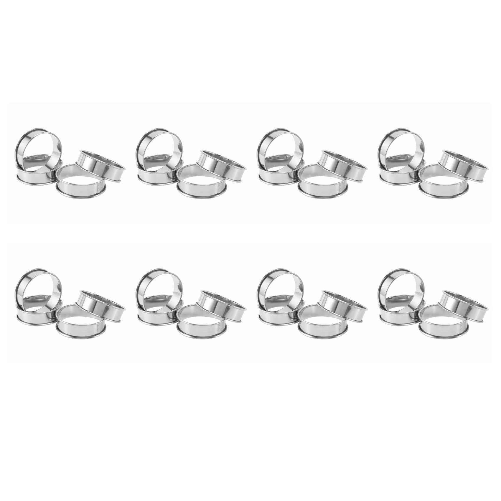 Hndhbfgrt Double Rolled Tart Rings, English Muffin Rings Professional Crumpet Rings Set of 32