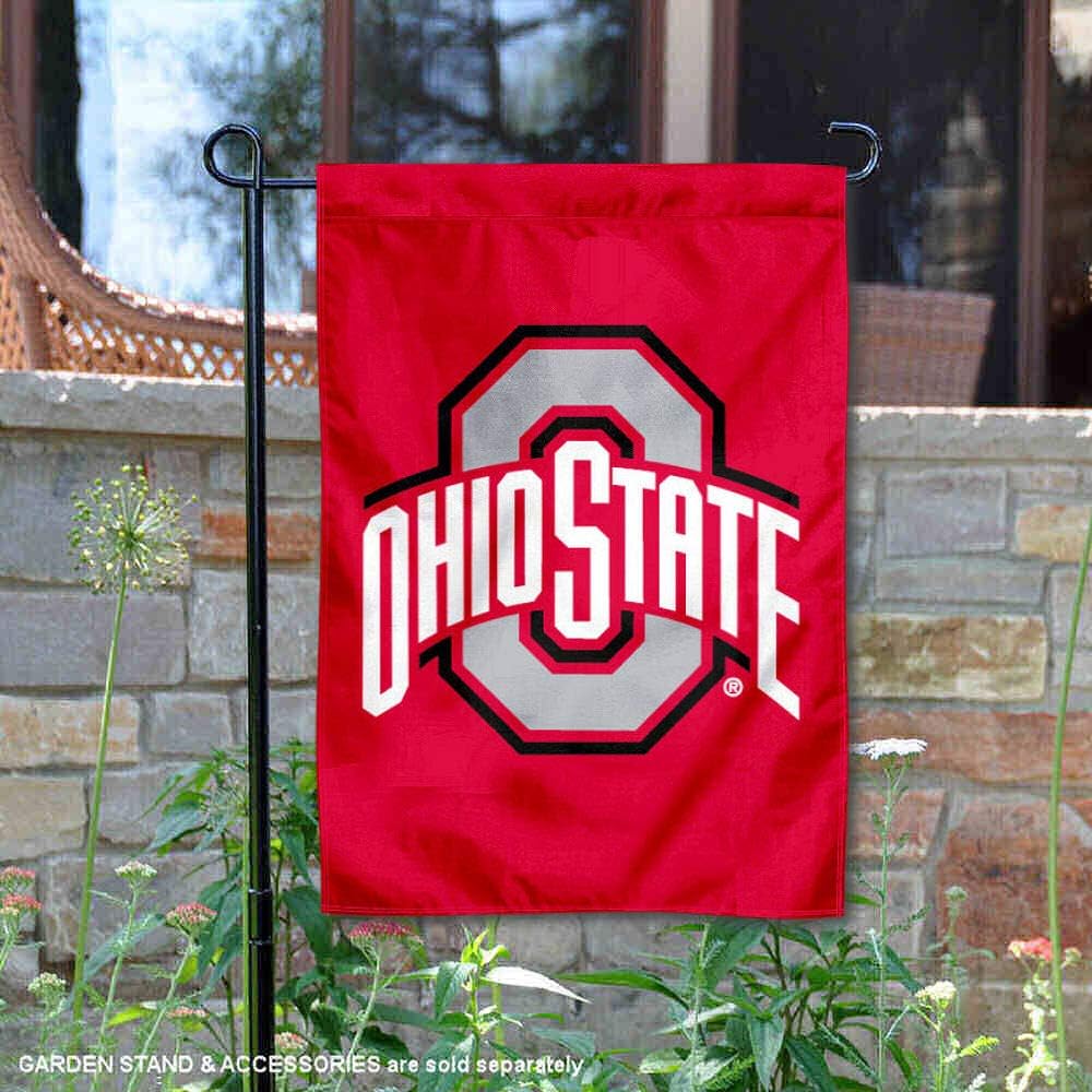College Flags & Banners Co. OSU Buckeyes Red Garden Flag and Yard Banner - Image 2