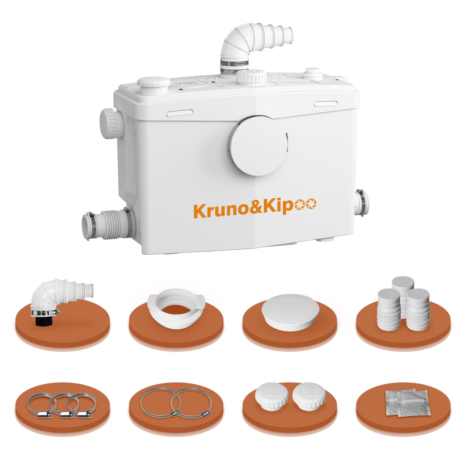 800W Macerator Pump for Basement Upflush System, Waste Water Disposal Sewage Pump with 4 Inlets for Toilet, Sink, Laundry, Shower, 30ft/11m Head Lift,