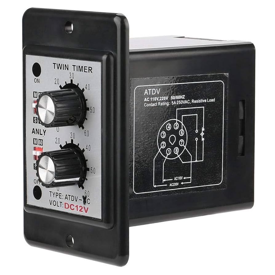 Twin Timer Relay On Off Knob Control Time Switch 6S-60M