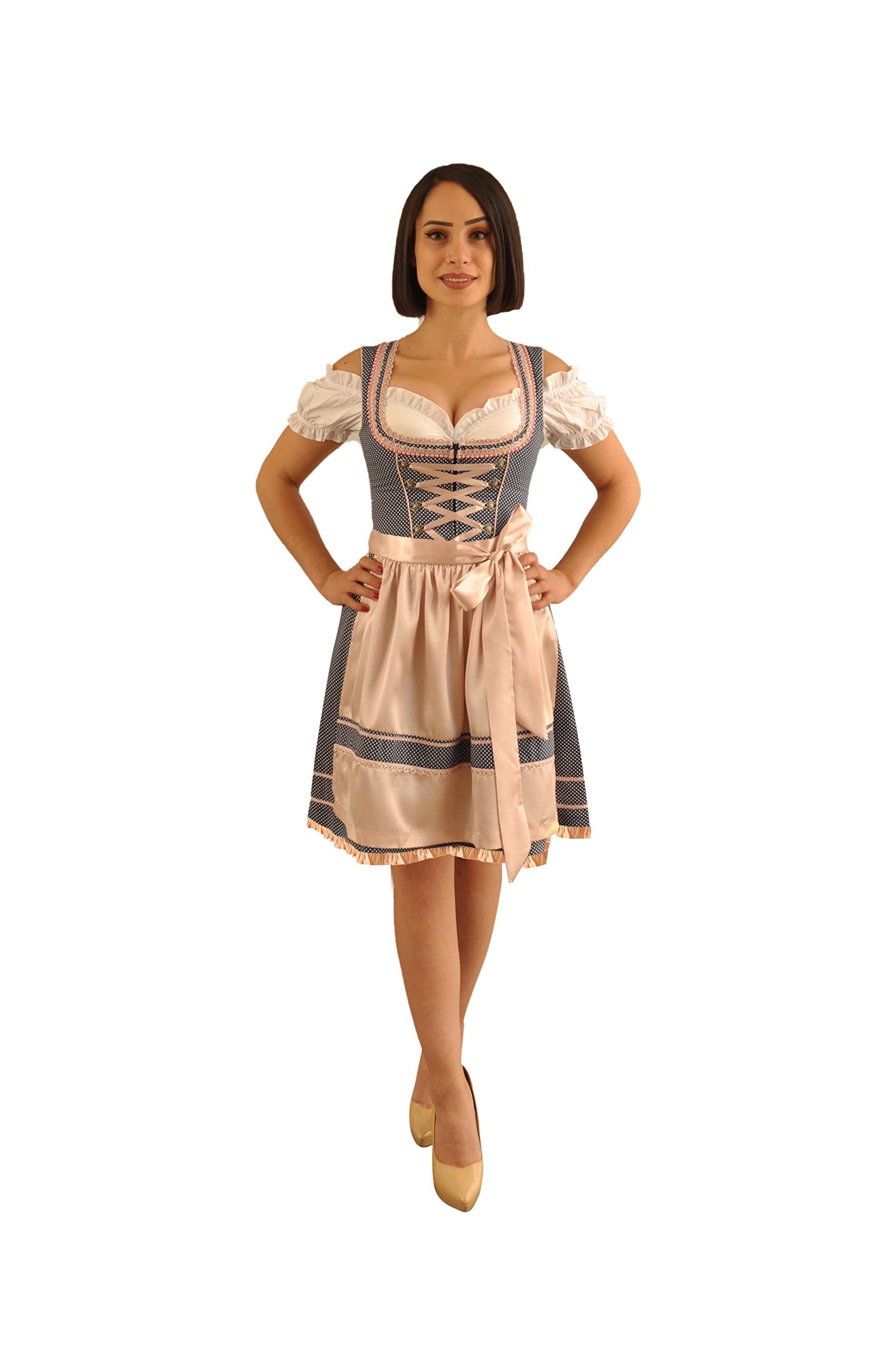 Spatzers Dirndl Damen Trachtenmode Trachtenkleid Midi Blau