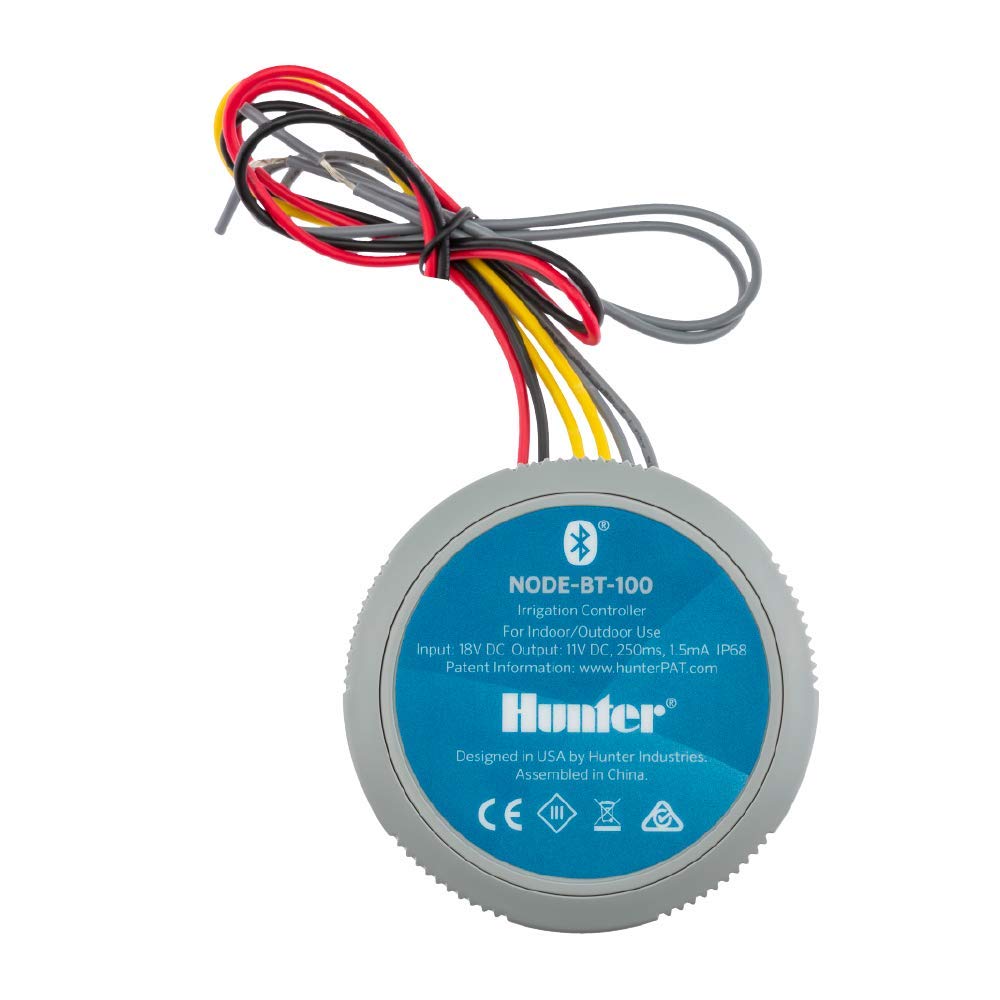 Hunter NODE-BT - Controlador de riego Bluetooth de 1 estación que funciona con pilas (solenoide CC no incluido)