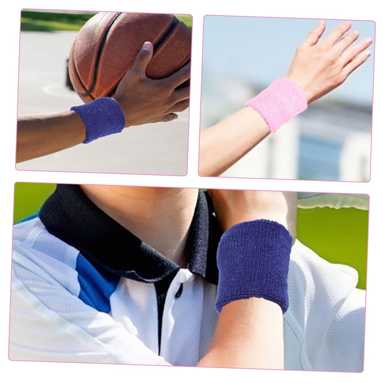 Hemobllo 24pezzi Fasce Assorbenti Per Polsiere Elastiche Traspirante Per Yoga e Fitness Comfort e Protezione Per Adolescenti e Adulti Colori