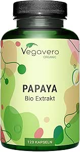 PAPAYA BIO Vegavero® | 700 mg di Papaya Biologica dall&#39;Europa | 120 capsule | per DIGESTIONE e DIFESE IMMUNITARIE | Vegan