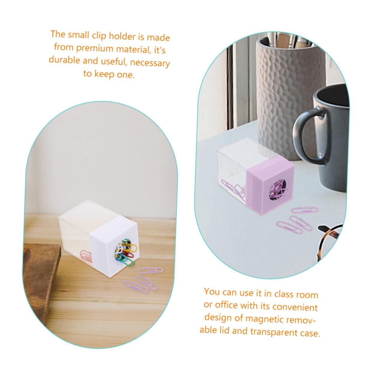 Operitacx 10pezzi Distributore Di Graffette Magnetico Quadrato Organizer Ufficio Per Clip Carta Design Elegante e Ampia Capacità Da Pastello