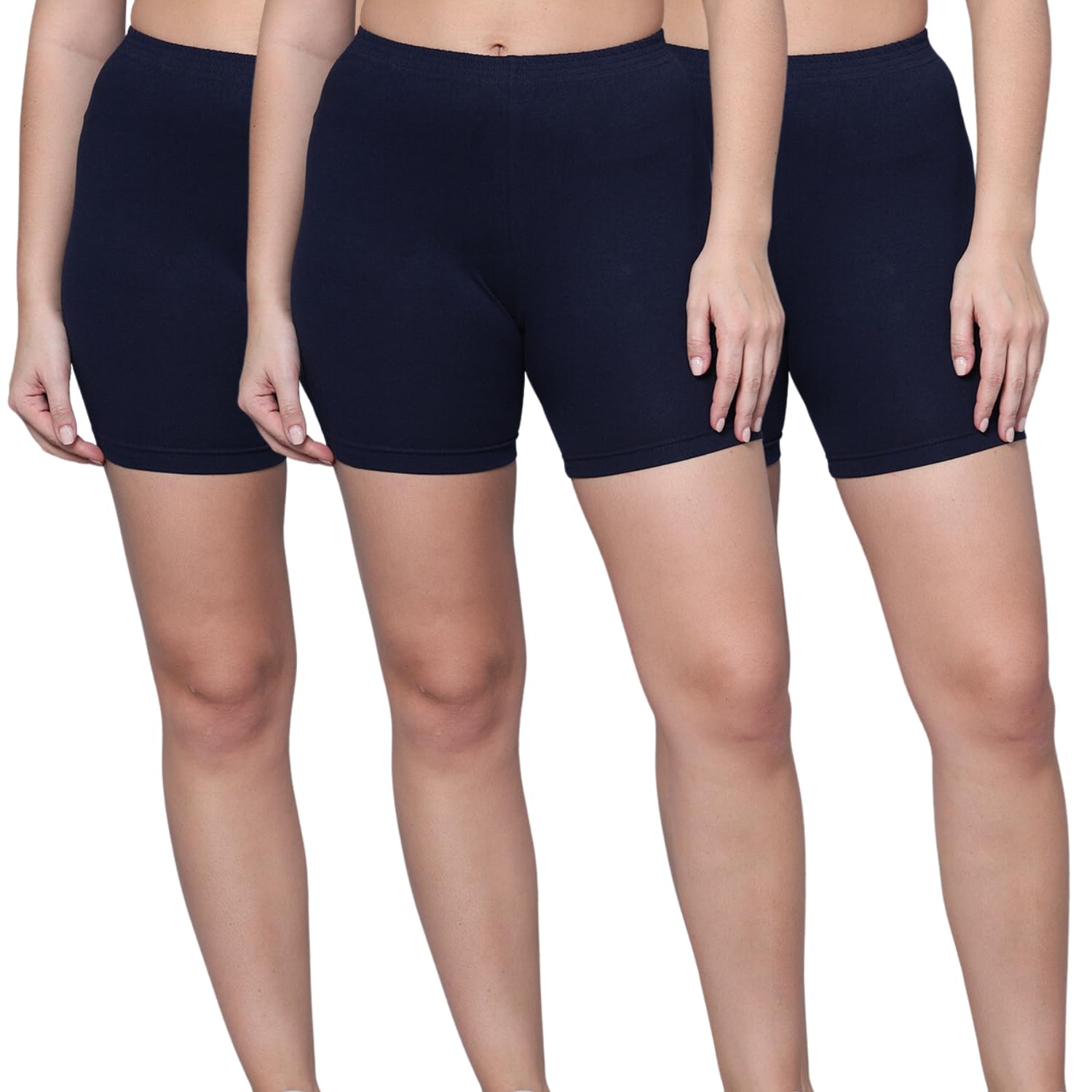 Women Lycra Short Stretchable Activewear Sports Cycling Gym Yoga (Shorties/Underskirt Shorts) Combo Pack of 3-image-46