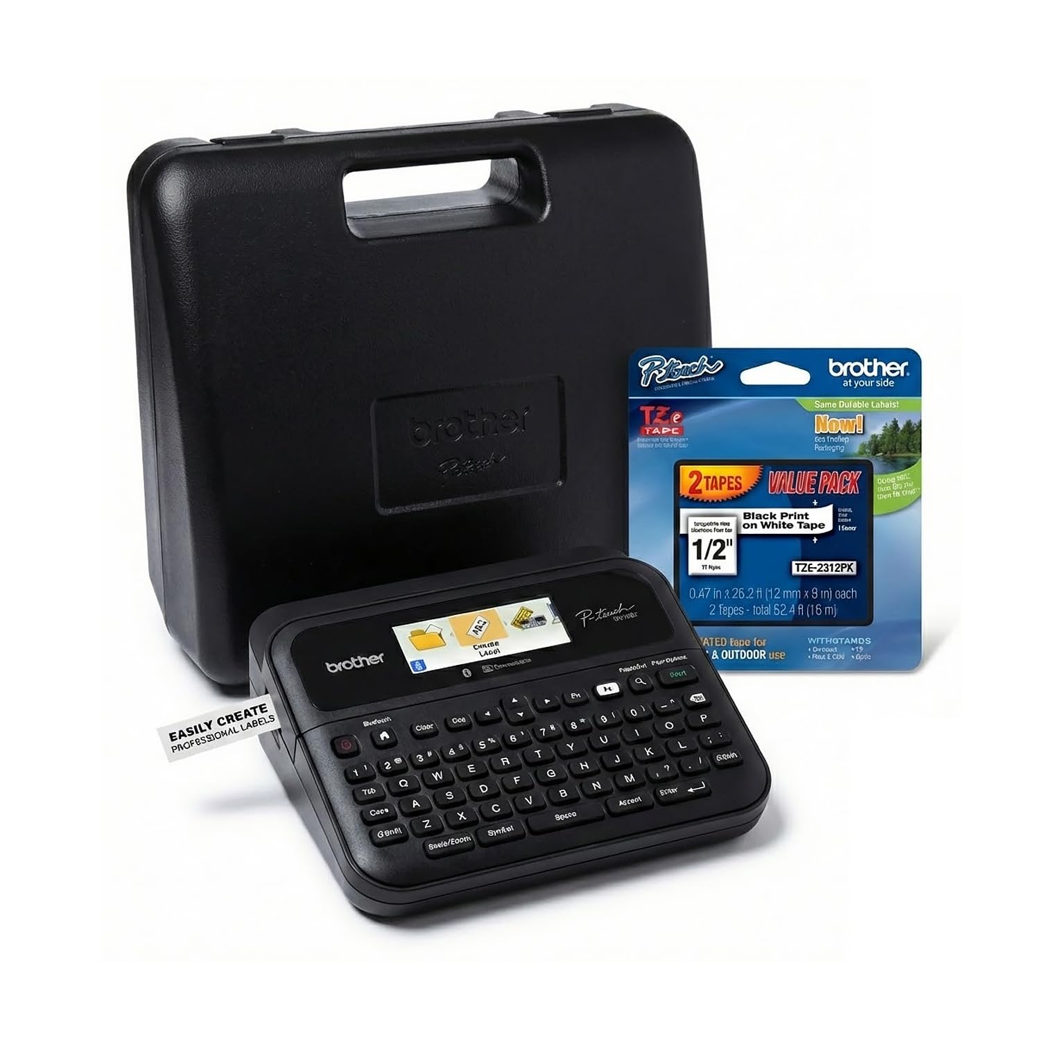 Amazon.com: PT- D610BT Business Label Maker Bundle with BK/WE TZe
