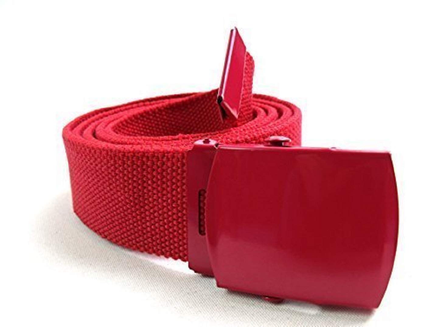 Emporium Leather Unisex Red Leather Emporium Canvas Cotton Belt Fits Upto 52" (52", )