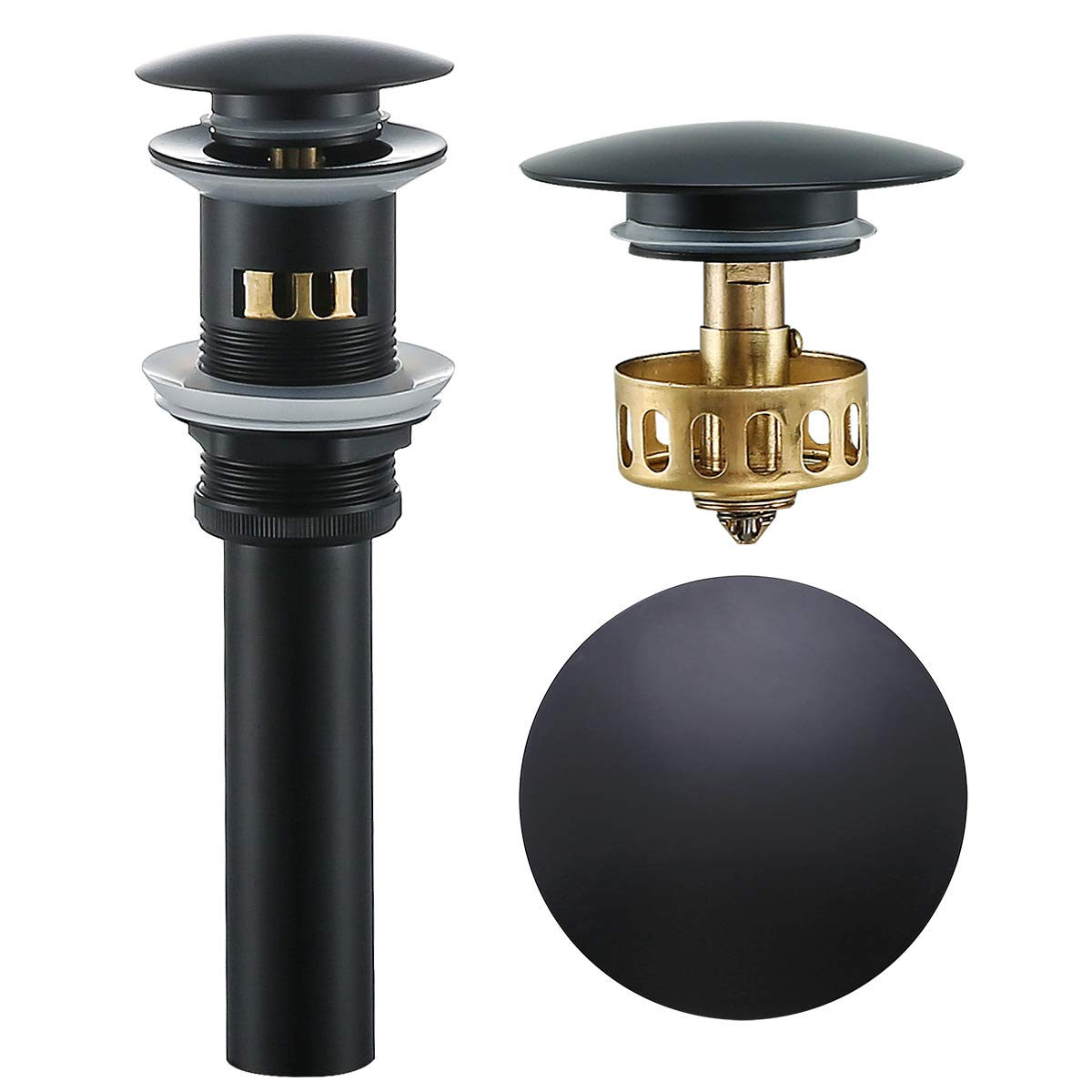 Buy Bathroom Sink Drain with Strainer Basket Hair Catcher Anti Clog Pop