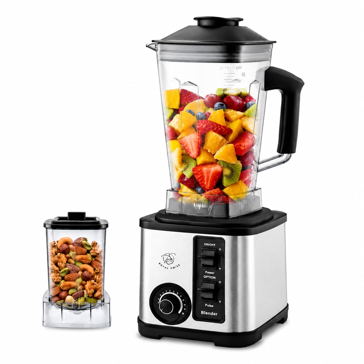 Licuadora Profesional 2000W de Alta Potencia | Cuchillas de Acero Inoxidable | Vaso 2L | Función Pulse y Velocidad Ajustable