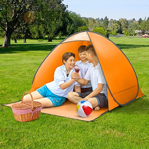 Miniatura 2 de Active Era Tienda Playa Pop Up Desplegable Instantánea Para 2 Personas - Con Fps 50 Para Protección Solar Uv - Incluye Bolsa De Viaje Piquetas Para Tienda - Parasol Playa - Naranja