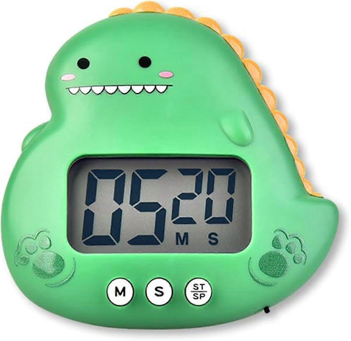 JOYHAPPST (GreenKitchen Timer, Cute Cartoon Animal Countdown Timer, Digital Cooking Timer with Magnetic LCD Large-Screen Visual Clock, Hangable Alarm Clock with