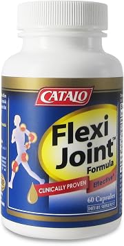 CATALO FlexiJoint Formula Hydrolyzed Collagen Type II, Chondroitin Sulfate, Hyaluronic Acid, Cetylated Fatty Acids Complex Designed for Flexibility and Movement 60 Capsules