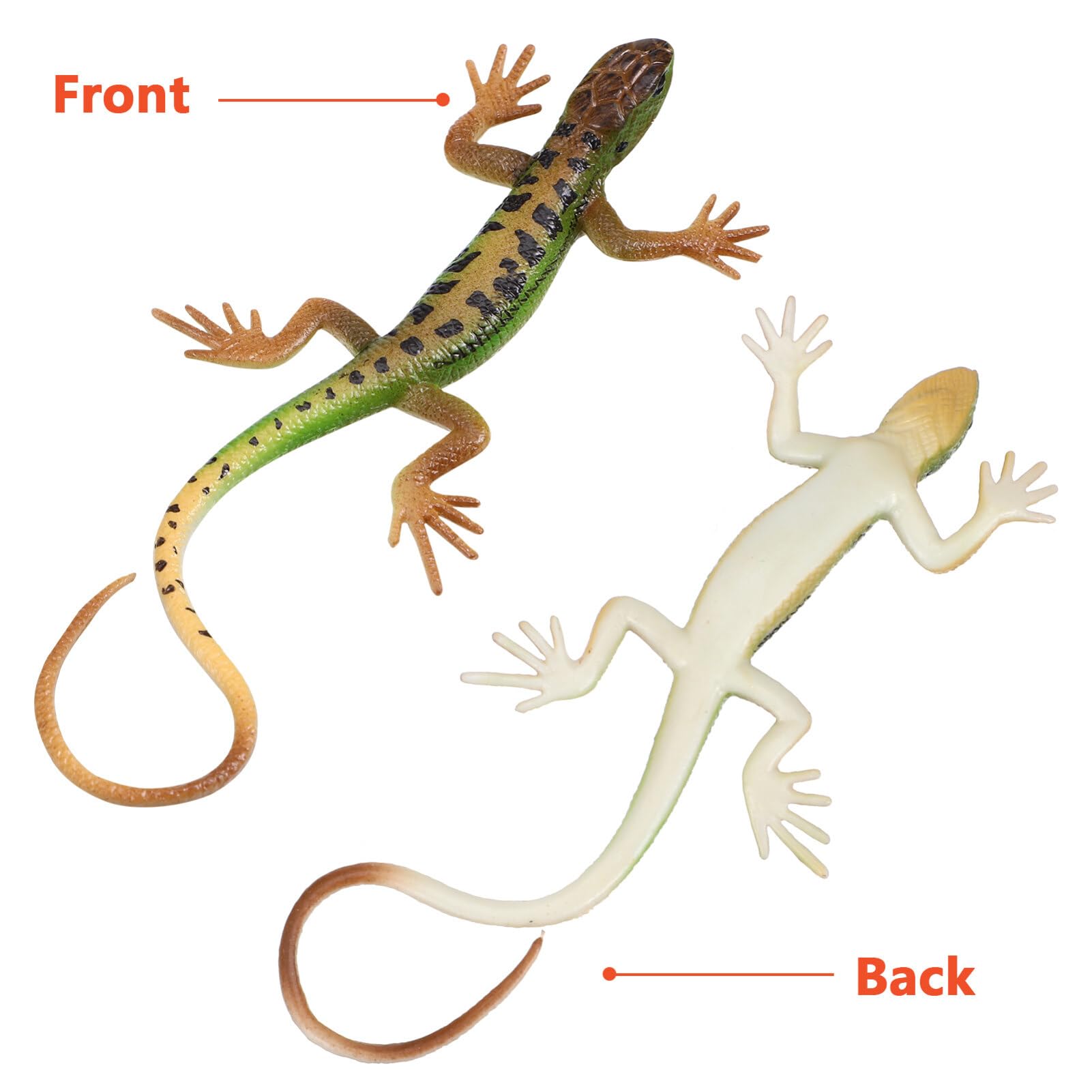 SHINEOFI Realistic Lizard Figurines 2-Pack Soft Tpr Simulation Animal Models for Home Decor Educational Reptile Toys and Prank Props 6.9 Inch - Image 3