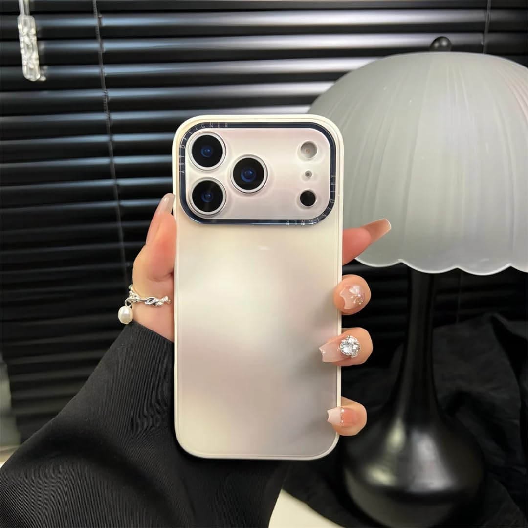 Gradient Phone Case for iPhone 17 14 15 16 11 12 13 Pro Max Aurora Hard Pc Magnetic Protective Cover Back Cover(for iPhone17 Pro Max/Antique White)