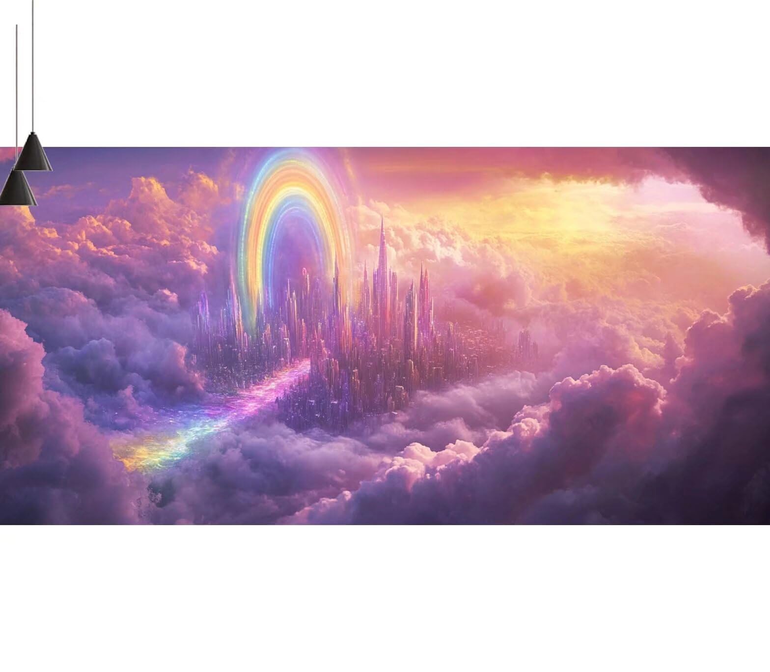 Dipingere con i Numeri per Adulti Bambini, Paint by Numbers con Pennelli Pittura a Pigmento Acrilico, Fai Da Te con Kit, Decora la casa Regalo (Senza Cornice)- Fantasia,Castello 50x125cm V-650