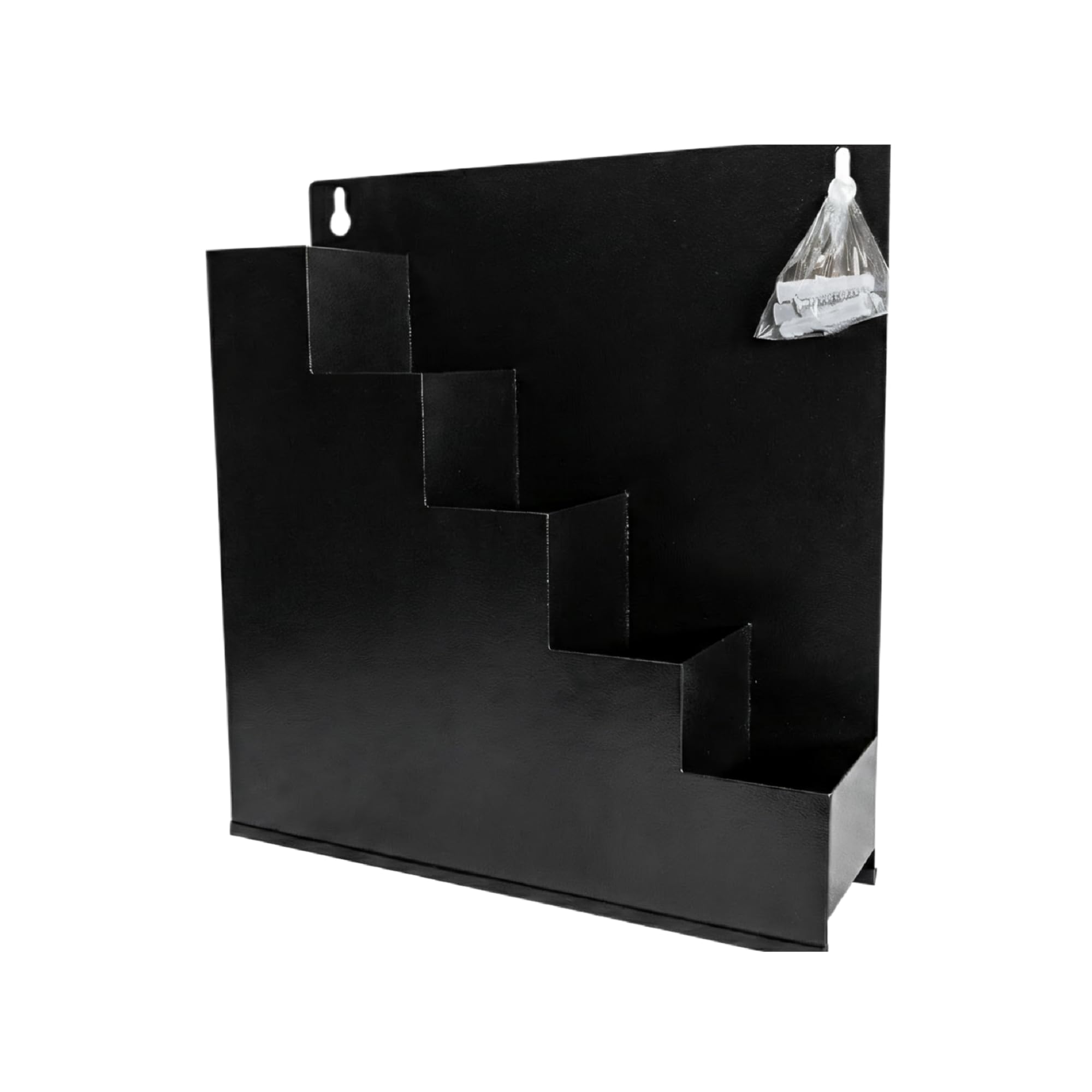 Kabelbinder Ordnungsbox Wandhalter zur Wandbefestigung aus Metall in schwarz inklusive 2 Schrauben und 2 Dübel- idealer Ordnungshelfer