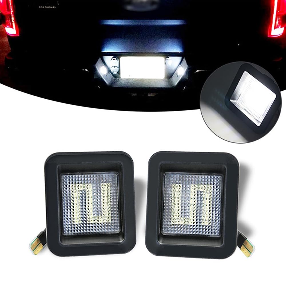 Pyerome LED License Plate Lights Number Plate lights Tag Lamp Assembly Replacement For F-150 2015-2020 F150 Raptor 2017-2020 (Pack of 2,6000K White)