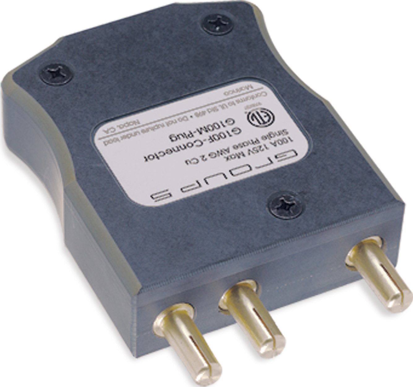 Marinco G100M Group5 Inline Stage Pin, 100 Amp, 125 Volt, Male