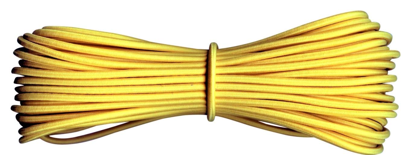 Round Elastic Cord - 3 mm diameter - Yellow - 30 metres