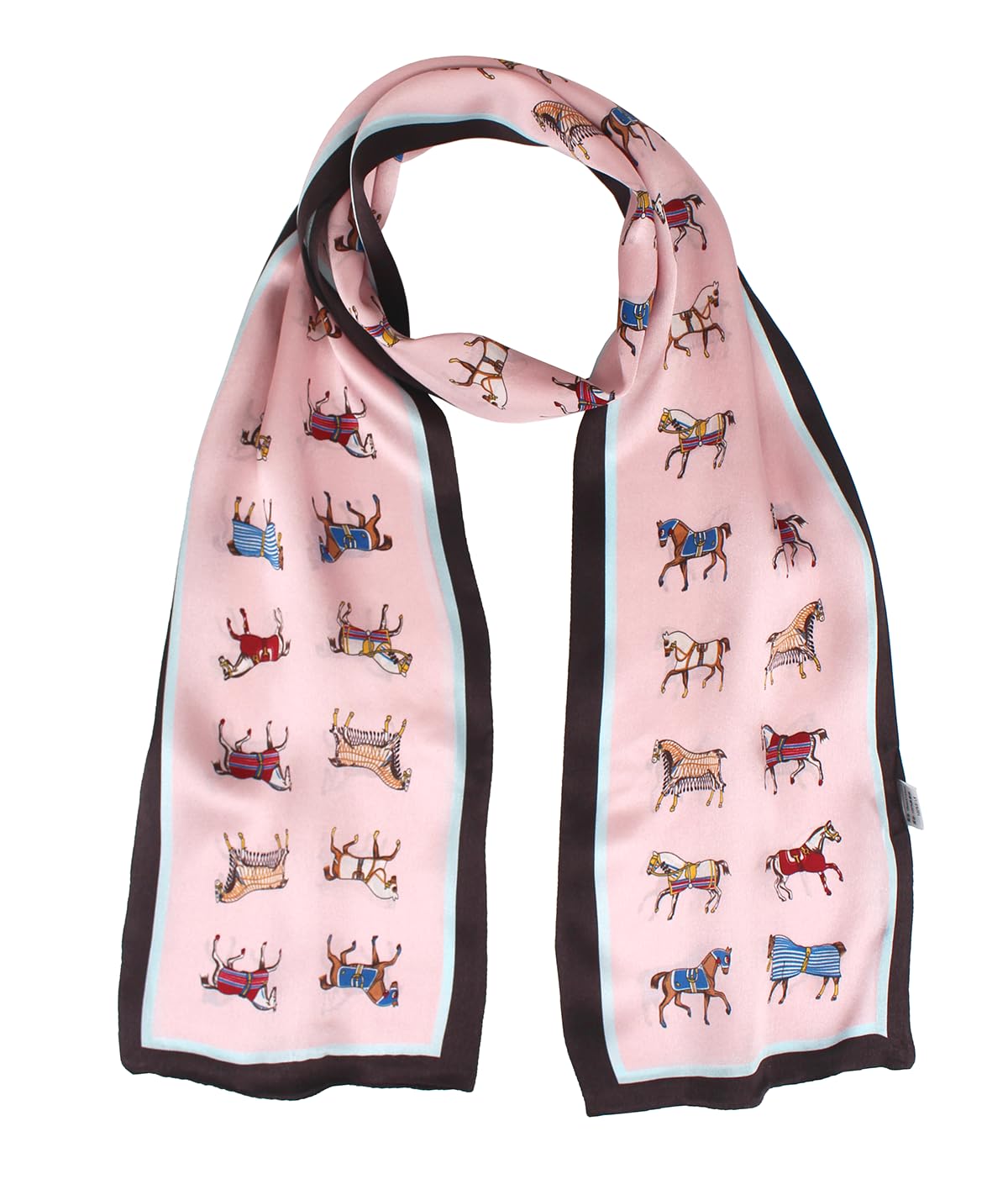 ANDANTINO - Bufanda pequeña cuadrada ligera unisex 100% seda de morera auténtica impresa digital, 52 x 52 cm