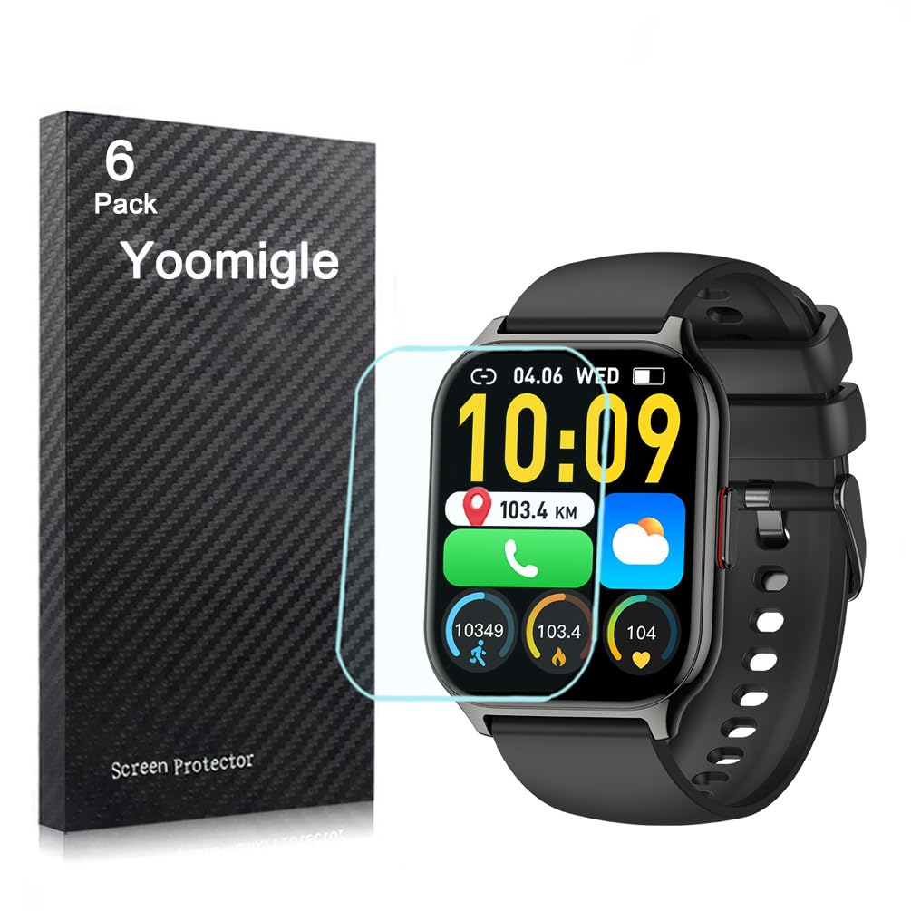 Blueshaweu Pellicola protettiva compatibile con Popglory P95/ZOSKVEE P95/Narcid P95 Smartwatch, HD trasparente, 6 pezzi per Smartwatch P95