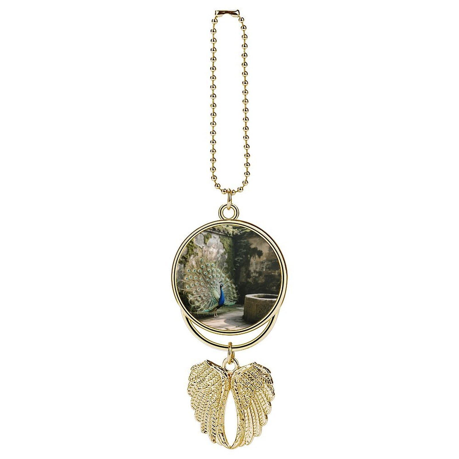 Cute Peacock Car Pendant Rear View Mirror Hanging Ornament Auto Metal Charm for Aesthetic Interior Decor. Lucky Car Accessories Cute Funny Hanging Decor for Car Truck