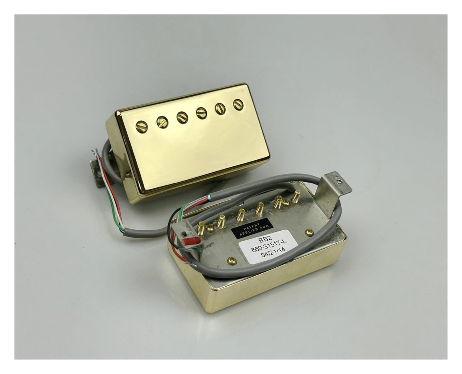 Pastillas de Guitarra electrica Pastillas De Guitarra Humbucker Pickup 4C Set Golden Cover para Guitarra Eléctrica (Color : Gold)