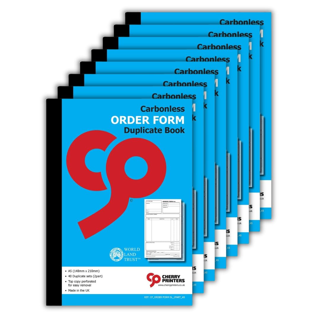 Cherry Printers | Order Form | Duplicate NCR A5 S+L | 40 Sets | 8 Pack — image 1
