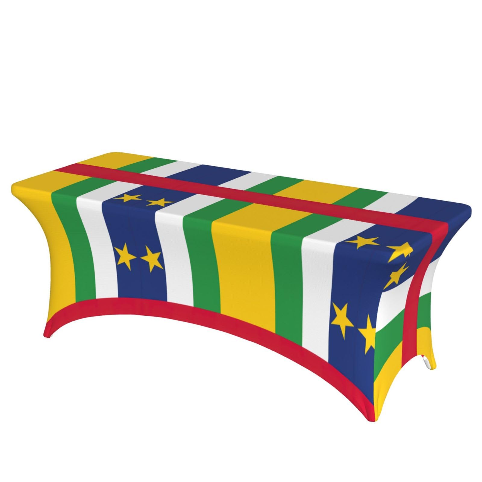 Nappe Afrique centrale extensible lavable sans pli pour table de fête 1,8m