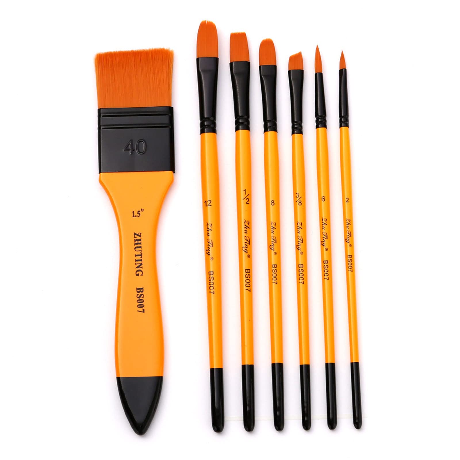 Set Di 10 Pennelli In Nylon E 3 Tavolozze In Plastica - Dimensioni Variabili 0-8 - Per Pittura Acrilica, Olio E Acquerello