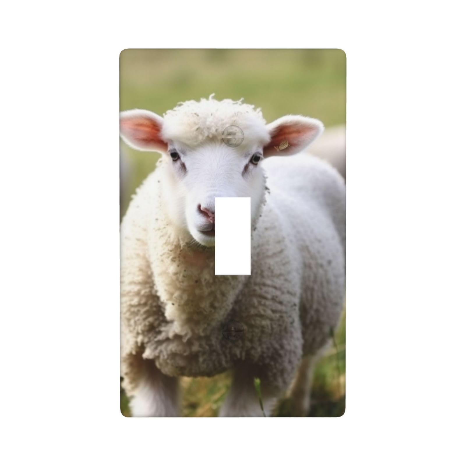 1-Gang Decorator Wall Plate Cute Sheep Lamb Light Switch Cover Single Toggle Receptacle Outlet Wall Plate 4.5" x 2.8" Wallplate Unbreakable Polycarbonate Outlet Faceplates Covers