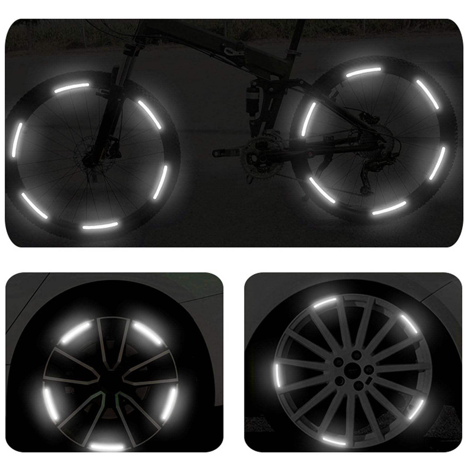 Reflektoren Fahrrad 48 Aufkleber - Reflex-Streifen Für Felgen I