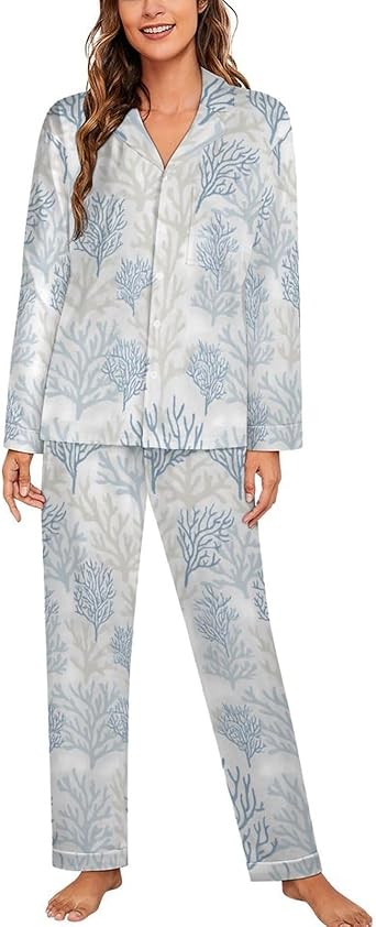Purple Pink Butterfly And Mandala Womens Pajama Sets Long Sleeve Notch Collar Sleepwear Long Pant Loungewear