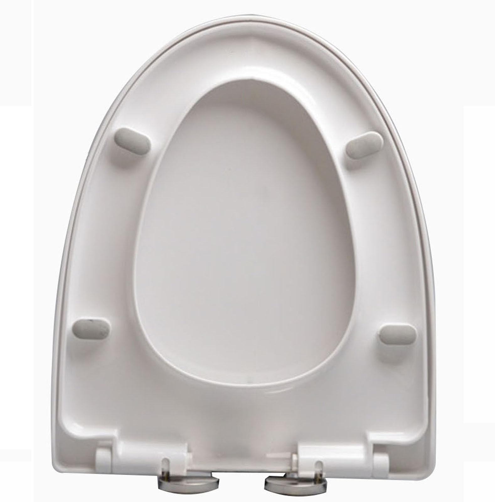 Giural Slow Close Toilet Seat, Quiet-Close Toilet Lid, V/D/U Shaped Toilet Seat Cover with 360° Adjustable Hinges, Quick-Release, Easy to Install and Clean, Never Loosen, White, PP,46x37.5cm