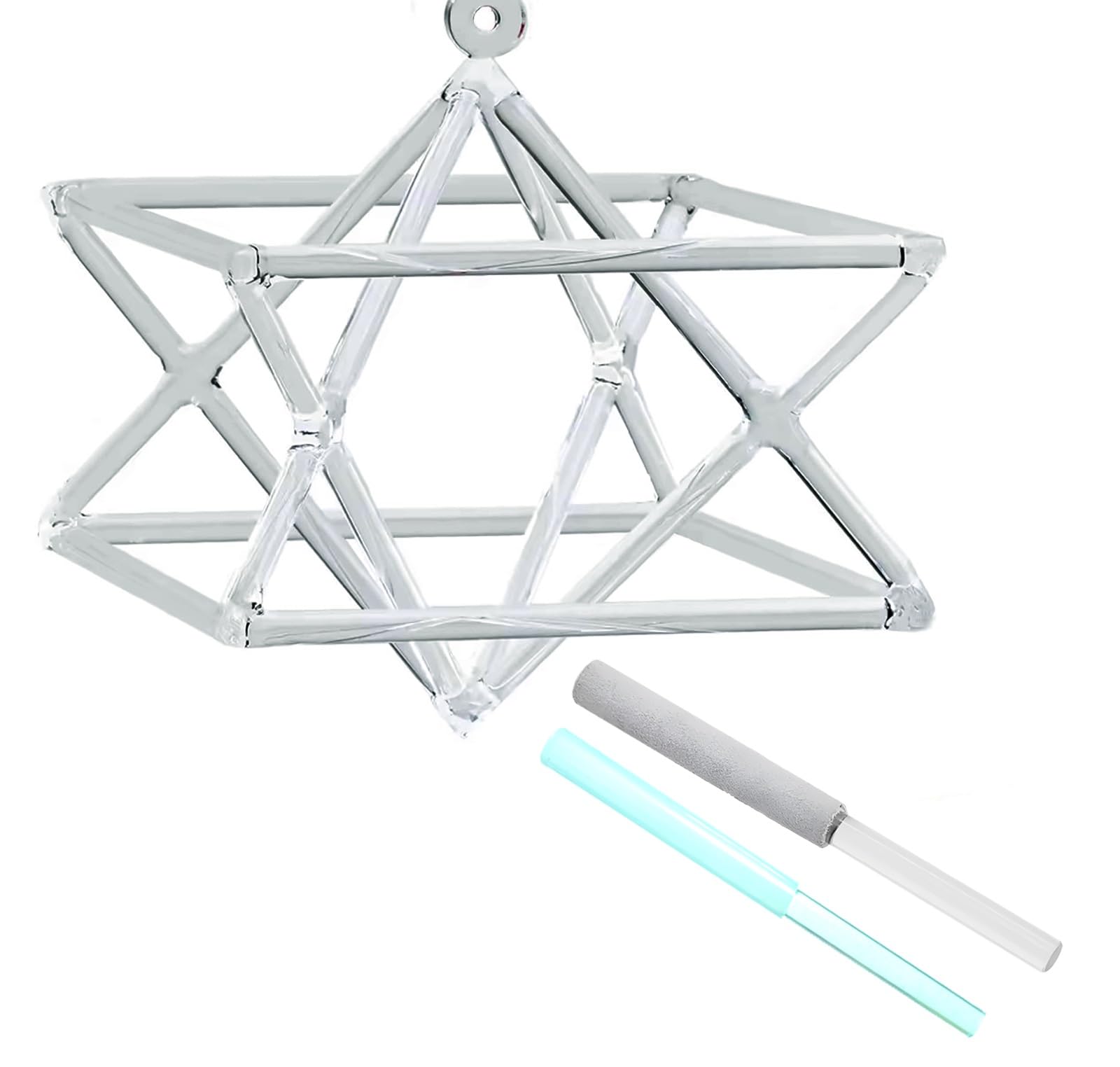 Piramide sonora in cristallo di quarzo, strumento musicale perfetto per la guarigione dei chakra, con due tipi di battente per ciotola sonora in cristallo, regalo per terapia del suono, meditazione e