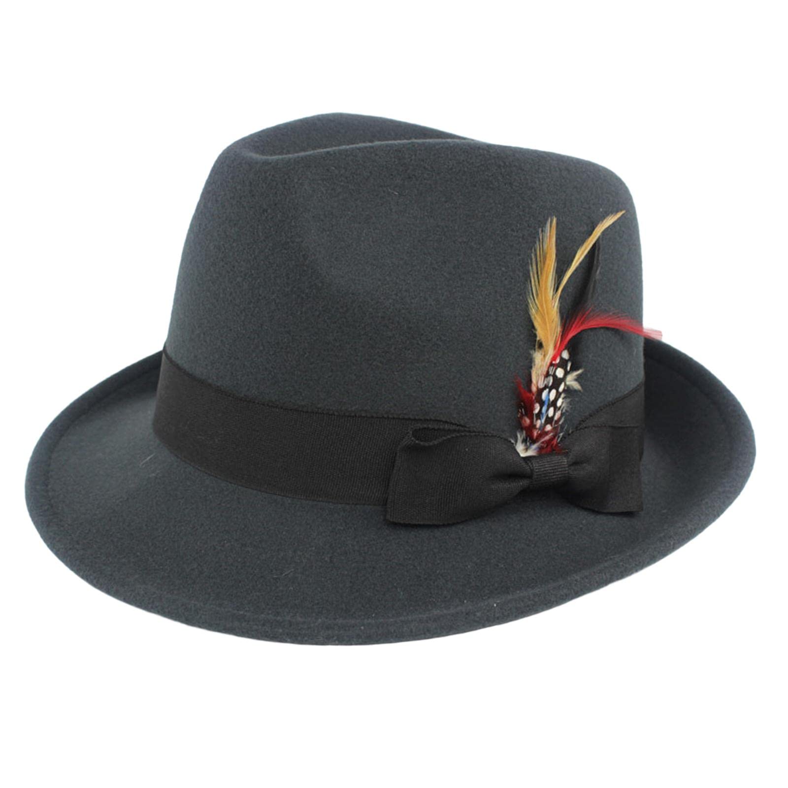 Perfeclan Sombrero de Jazz de Panamá, Sombrero Trilby de ala Corta, Gorra de Jazz para caballero, Sombreros Fedora para Hombres y Mujeres, decoración de