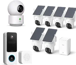 Aosu Whole-Home Security Bundle – 6-Cam Wireless Outdoor Kit + Smart Video Doorbell + 2K Indoor Baby/Pet Monitor