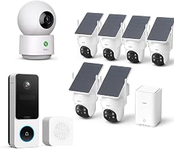 aosu Whole-Home Security Bundle – 6-Cam Wireless Outdoor Kit + Smart Video Doorbell + 2K Indoor Baby/Pet Monitor, No Subscription, Local Storage, Compatible with Alexa & Google Assistant