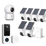 Whole-Home Security Bundle – 6-Cam Wireless Outdoor Kit + Smart Video Doorbell + 2K Indoor Baby/Pet Monitor, No Subscription, Local Storage, Compatible with Alexa & Google Assistant