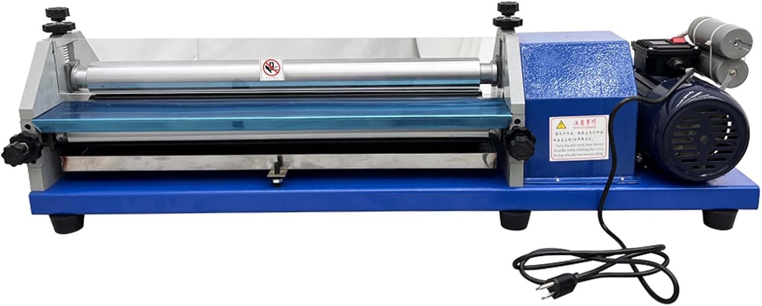 15.75In Automatic Gluing Coating Machine, 10m/min Coating Speed 0.5-13mm Adjustable Thicknesses, Paper Leather Gluing Machine With Three Stainless Steel Rollers