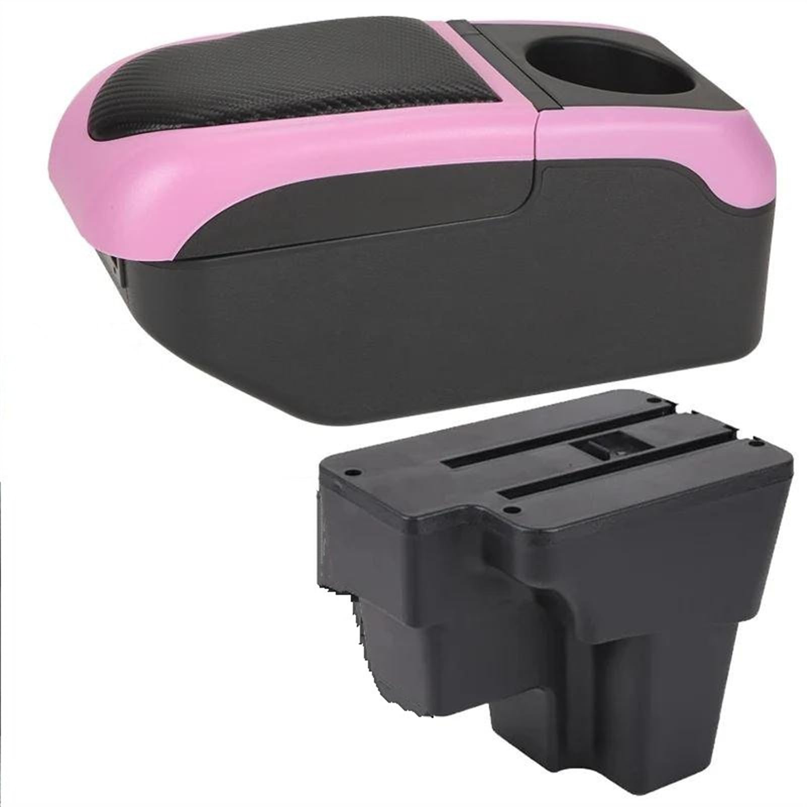 NOHEEU Car Decorative Styling Center Console Multifunctional Storage Box South America For STONIC For Rio Lx For Cerato(Black Pink)