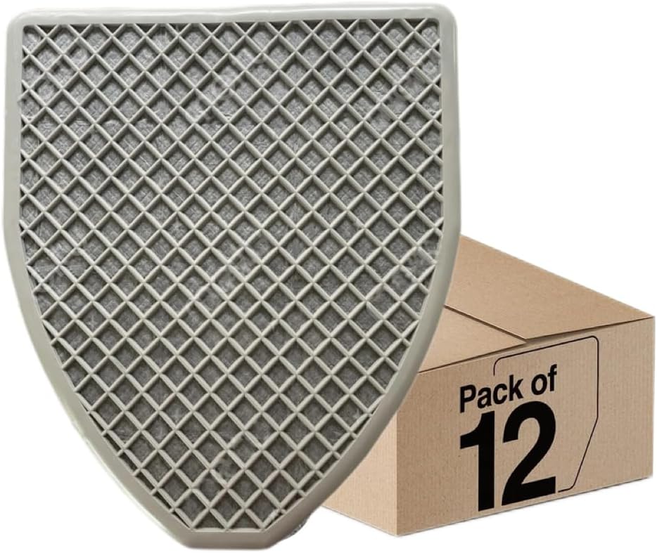 Urinal Mats Commercial (12 Pack) High-Tech Bamboo Charcoal Absorbs Odor Floor Water Absorption Urinal Mats men bathroom Gray 12