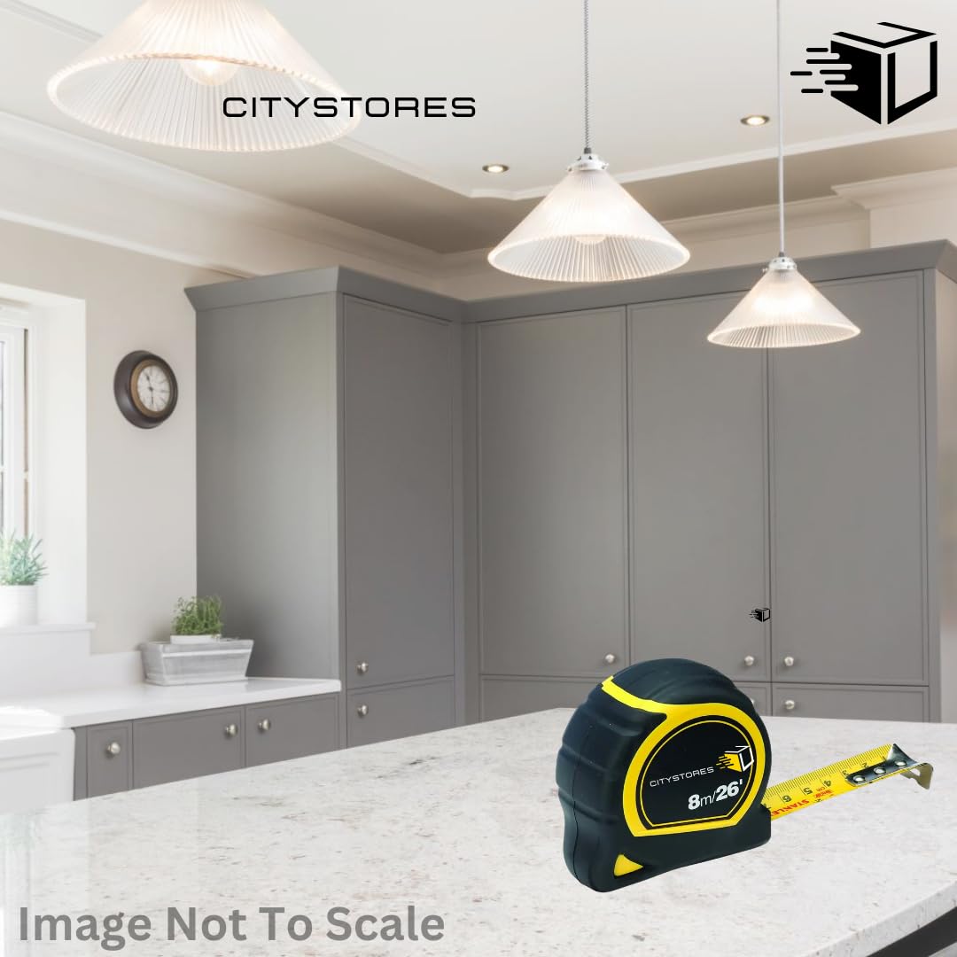 Citystores® STY Pocket Tape 8m/26ft 25mm Wide Blade Durable Measuring Tape with Easy Read Metric & Imperial Markings Impact Resistant Case for Professional & DIY Use - Image 3