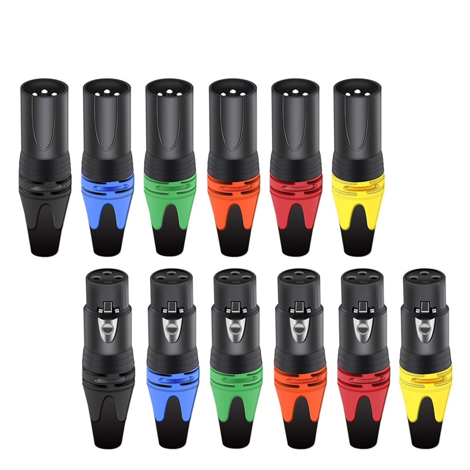 10 Sets 3-polige XLR-Buchse + Stecker, professionelle 3-polige XLR-Buchse, Mikrofonstecker (10 x M, 10 x F-Mix-B)