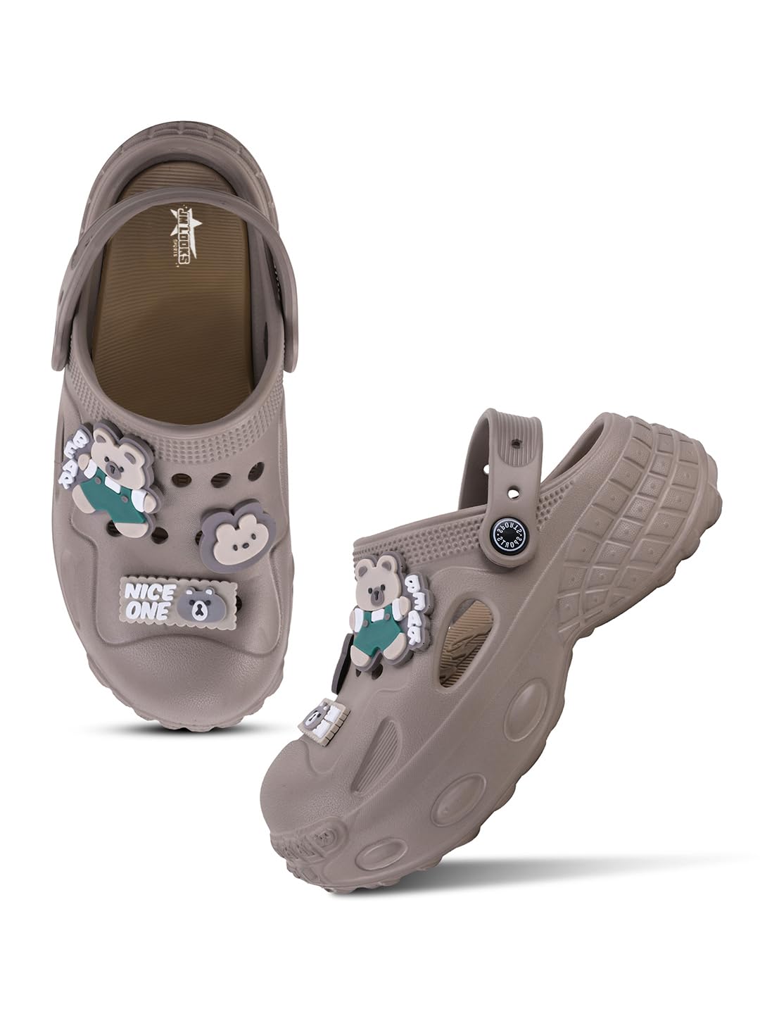 Women Bear Charm Clogs | Lightweight Waterproof Casual Slip-On Sandal Clogs with Adjustable Backstrap-picture-16