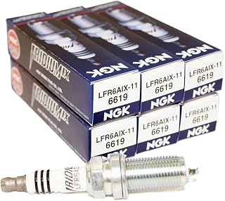 NGK 6619 LFR6AIX-11 Iridium Spark Plugs 6-Pack - Long-Lasting Performance, Wider Heat Range