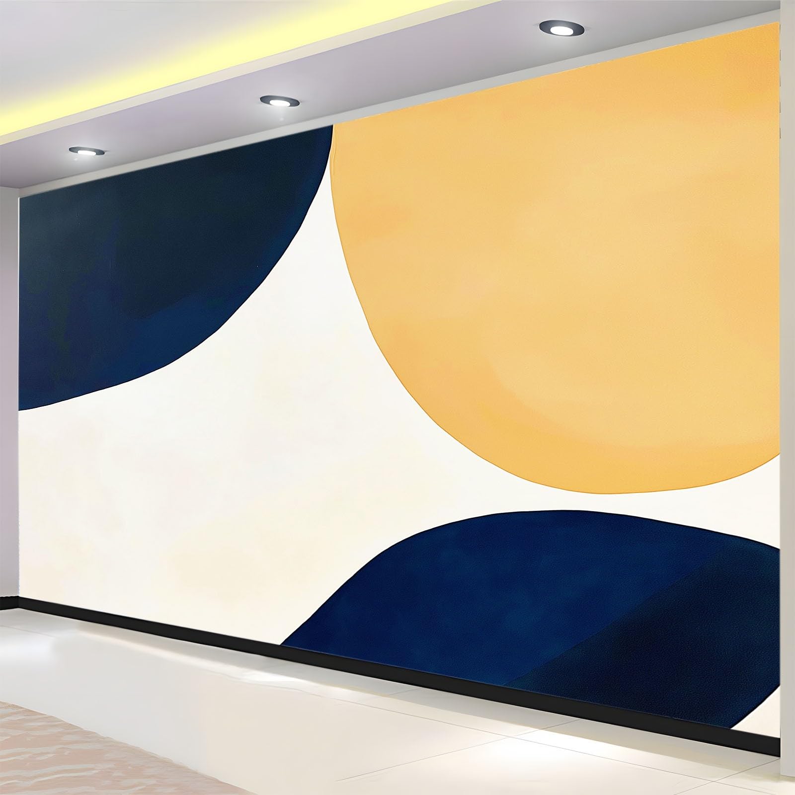 Panoramiczna tapeta ścienna z włókniny 3D minimalizm geometria kolorowe bloki dekoracyjna tapeta ścienna, obrazy ścienne do sypialni i salonu, dekoracja ścienna, 350 x 256 cm, beżowa